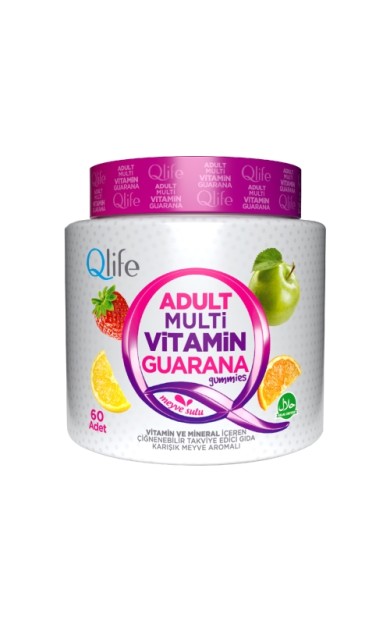 Qlife Adult Multivitamin Guarana Gummies 60 Adet