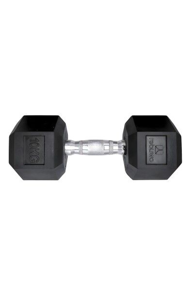 Rebuwo Hex Dambıl Kauçuk Altıgen Dambıl Hex Dumbbell 10 KG 1 Adet