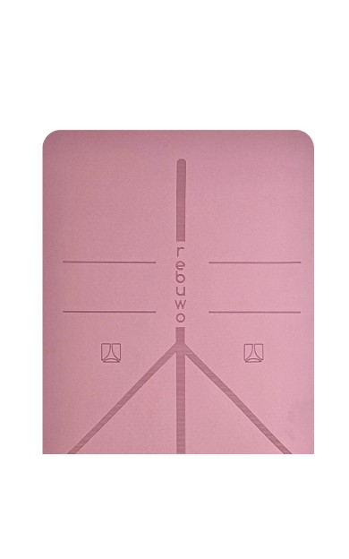 Rebuwo Hizalama Tasarımlı 5mm TPE Yoga Pilates Mat Pastel Pembe