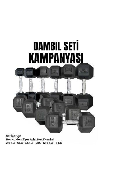 Rebuwo Hex Dambıl Set (2,5KG-15KG)