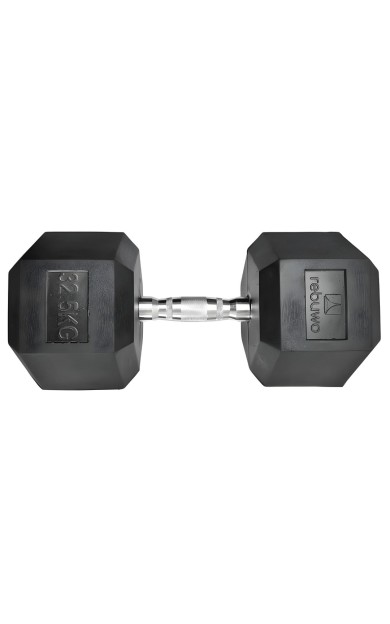 Rebuwo Hex Dambıl Kauçuk Altıgen Dambıl Hex Dumbbell 32.5 KG 1 Adet