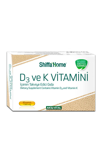 SHIFFA HOME D3 ve K Vitamini 30 Kapsül 1300mg