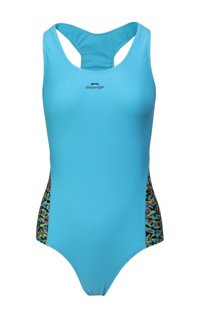 Slazenger SPL RacerBack Ld43 Kadın Mayo Mavi / Siyah