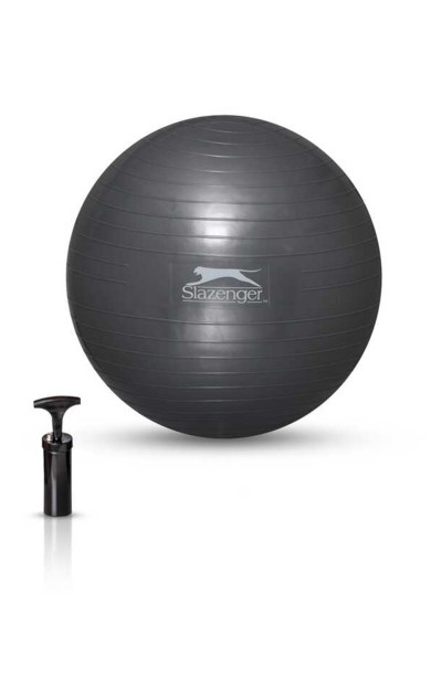 Slazenger Gymball 55 cm (Pompa Dahildir) Unisex Pilates Topu Gri