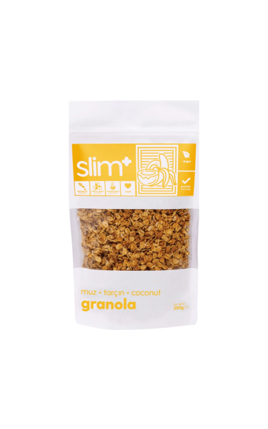 SLİMPLUS Muz Tarçın Hindistan Cevizi Glutensiz İlave Şekersiz Vegan Granola 250g