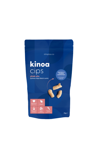 SLİMPLUS Glutensiz Vegan Yağsız Çörekotlu Kinoa Cipsi 35g