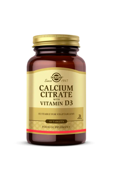 SOLGAR Calcium Citrate With Vitamin D3 60 Tablet