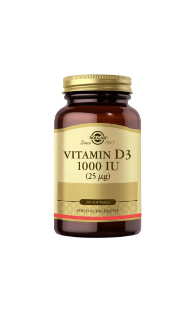 SOLGAR Vitamin D3 1000 IU (25 µg) 100 Kapsül