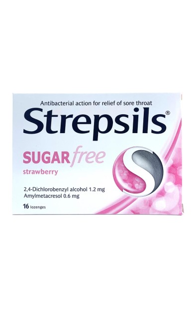 Strepsils Şekersiz Çilek Aromalı 16 Pastil