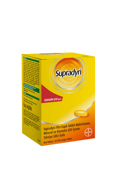 SUPRADYN All Day Koenzim Q10, 13 Vitamin ve 9 Mineral İçeren Takviye Edici Gıda 30 Tablet