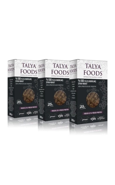 Talya Foods Filizlendirilmiş Siyah Nohut  Makarnası 3x200g