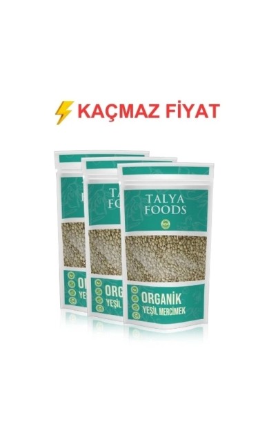 Talya Foods  Organik  Yeşil Mercimek 500 g x3