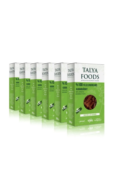 Talya Foods  Filizlendirilmiş Çiğ Karabuğday Makarna Set 6x200g