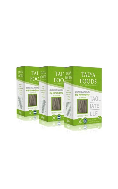 Talya Foods  Filizlendirilmiş Çiğ Karabuğday Tagliatelle 3x200g