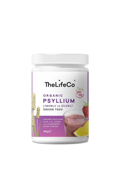 TheLifeCo Organik Psyllium Çilekli ve Limonlu İçecek Tozu 180g