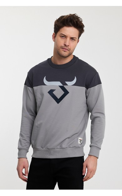 Twobull HELSİNKİ Erkek Sweatshirt Füme / Taş