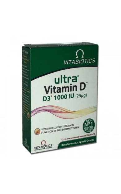 VİTABİOTİCS Ultra Vitamin D D3 1000 IU 96 Tablets