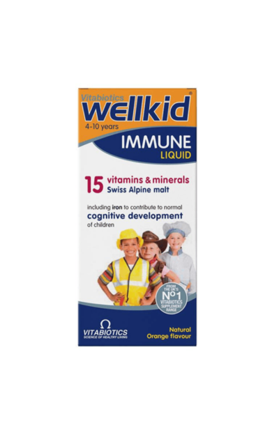 VİTABİOTİCS Wellkid Immune Liquid Sıvı Takviye 150 ml | 4-10 Yaş