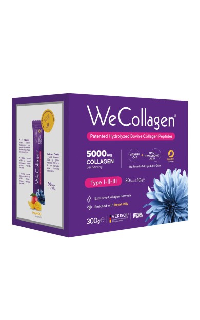 WeCollagen® Tip 1-2-3 Toz Kolajen Saşe 30x10gr