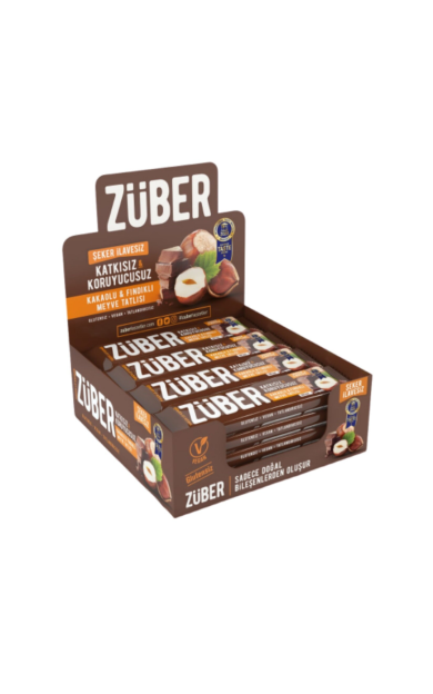 ZÜBER Fındıklı Çikolatalı Meyve Bar (12 Adet) 12x40g