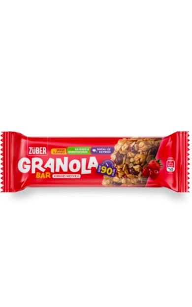 ZÜBER Granola Bar Kırmızı Meyve 25g