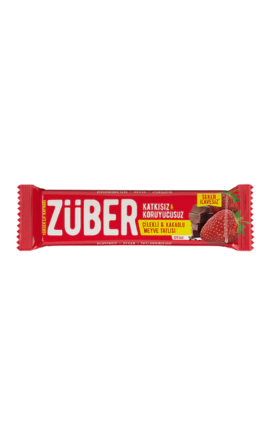 ZÜBER Çilekli Çikolatalı Meyve Bar 40g