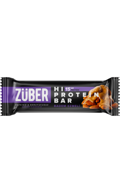 ZÜBER Badem Ezmeli Yüksek Protein Bar 45g