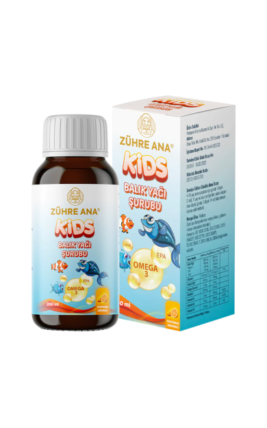 ZÜHRE ANA Kids Omega 3 Portakallı Balık Yağı Şurubu 200ml