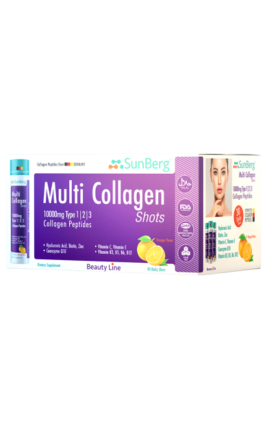 Sunberg Multi Kolajen 30 Shot Tip 1, 2, 3, Hyaluronik Asit, Biotin, Çinko