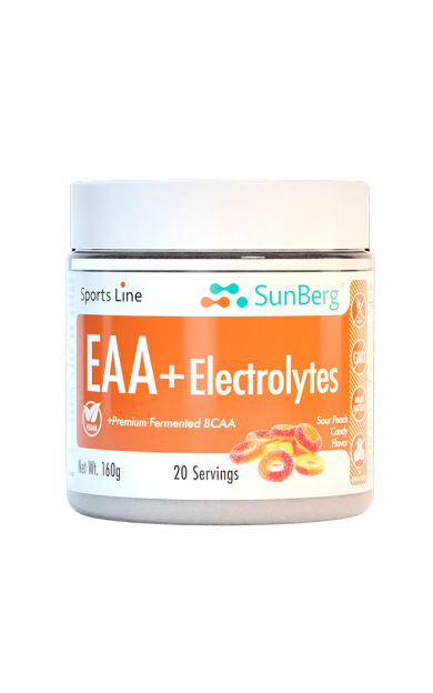 Sunberg EAA+Elektrolit Sour Peach Candy Tadında (5 gram EAA 4 gramı BCAA 2:1:1)