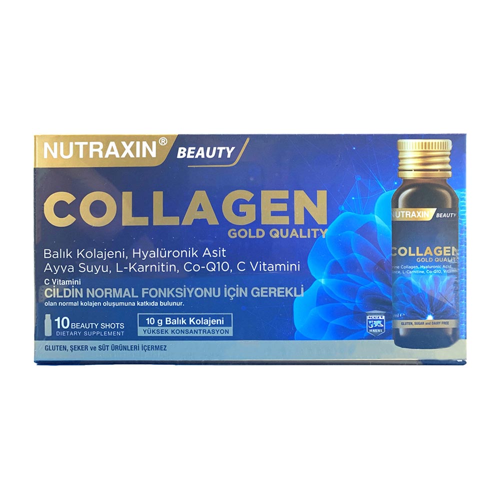 Nutraxin Gold Collagen Beauty Shots 10 x 50 ml | DEFACTOFIT.com